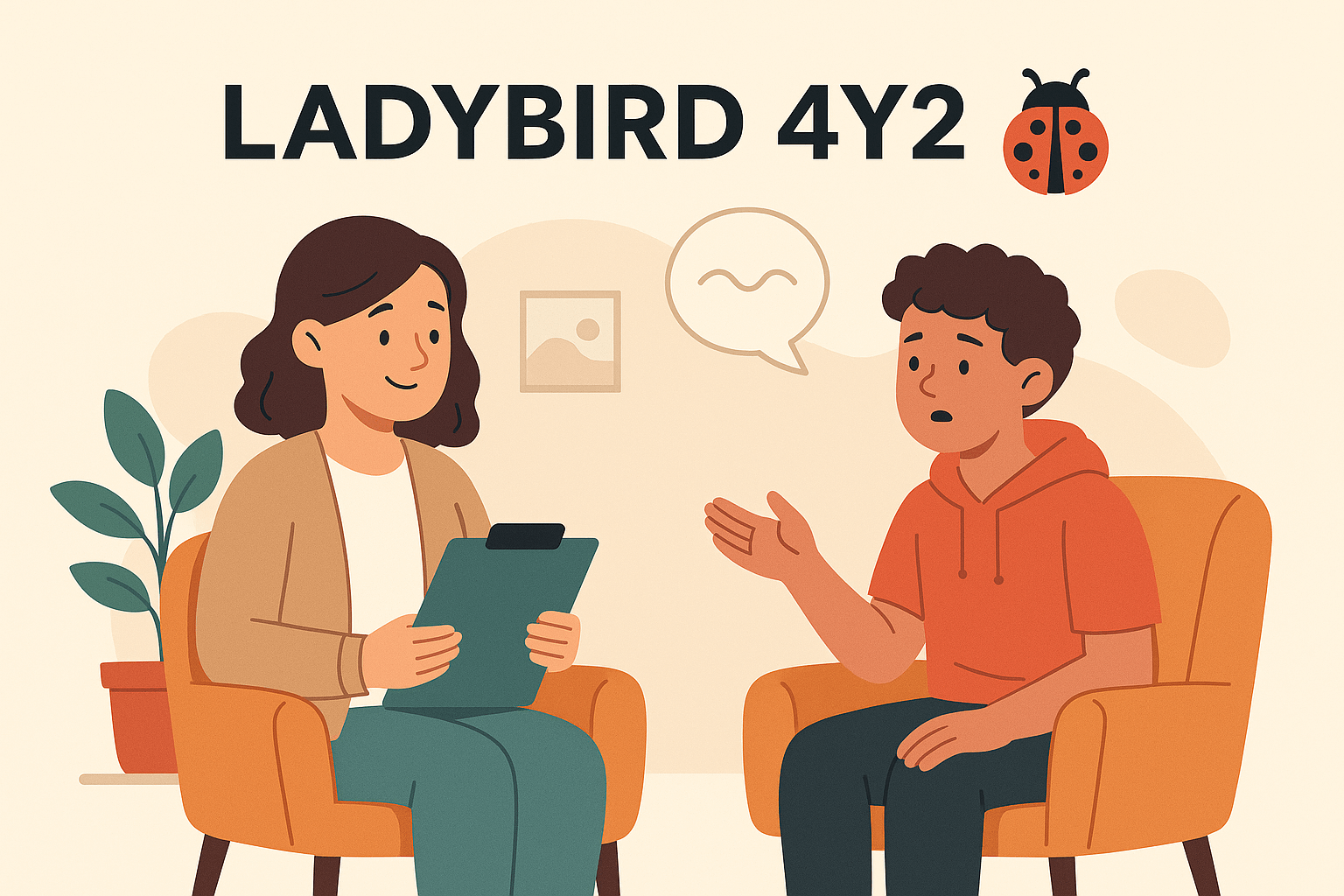 Illustration eines Beratungsgesprächs zur Kinder- und Jugendhilfe